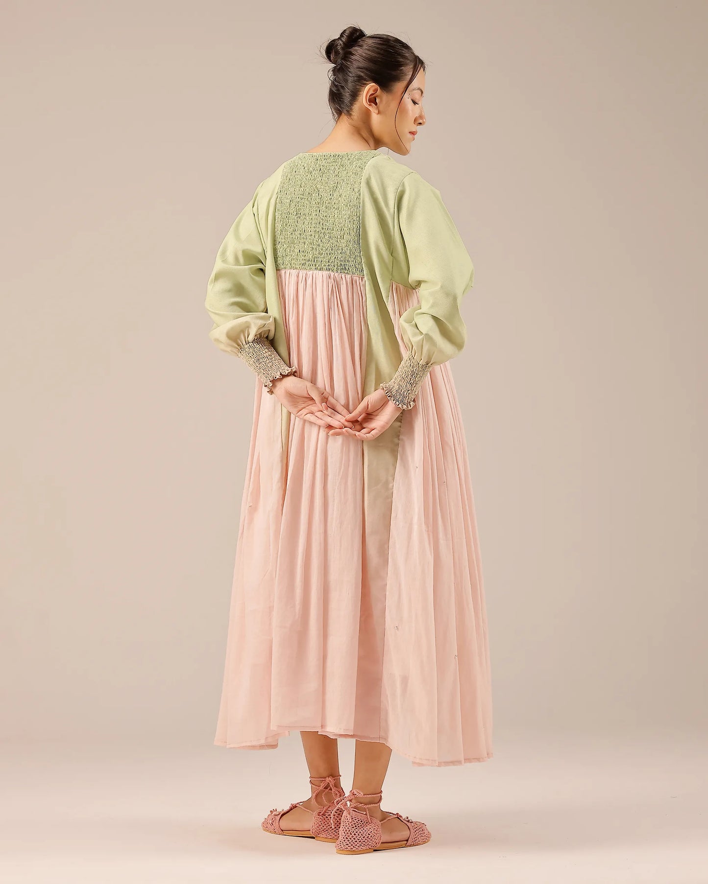 Beach Babe Linen Dress | Smocked Ombré & Crochet Floral Dress - OurDve