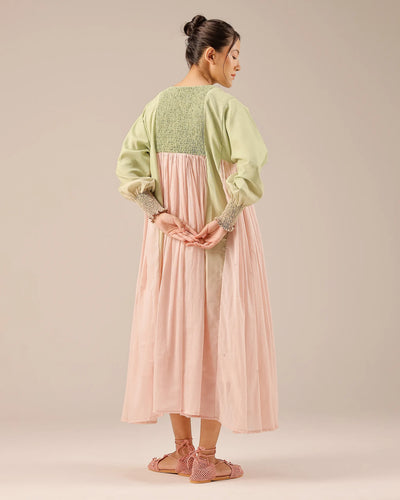 Beach Babe Linen Dress | Smocked Ombré & Crochet Floral Dress - OurDve