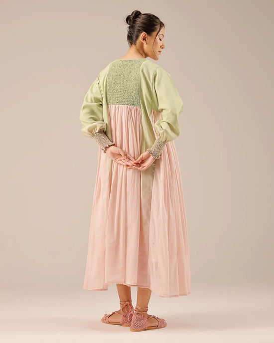 Beach Babe Linen Dress | Smocked Ombré & Crochet Floral Dress - OurDve