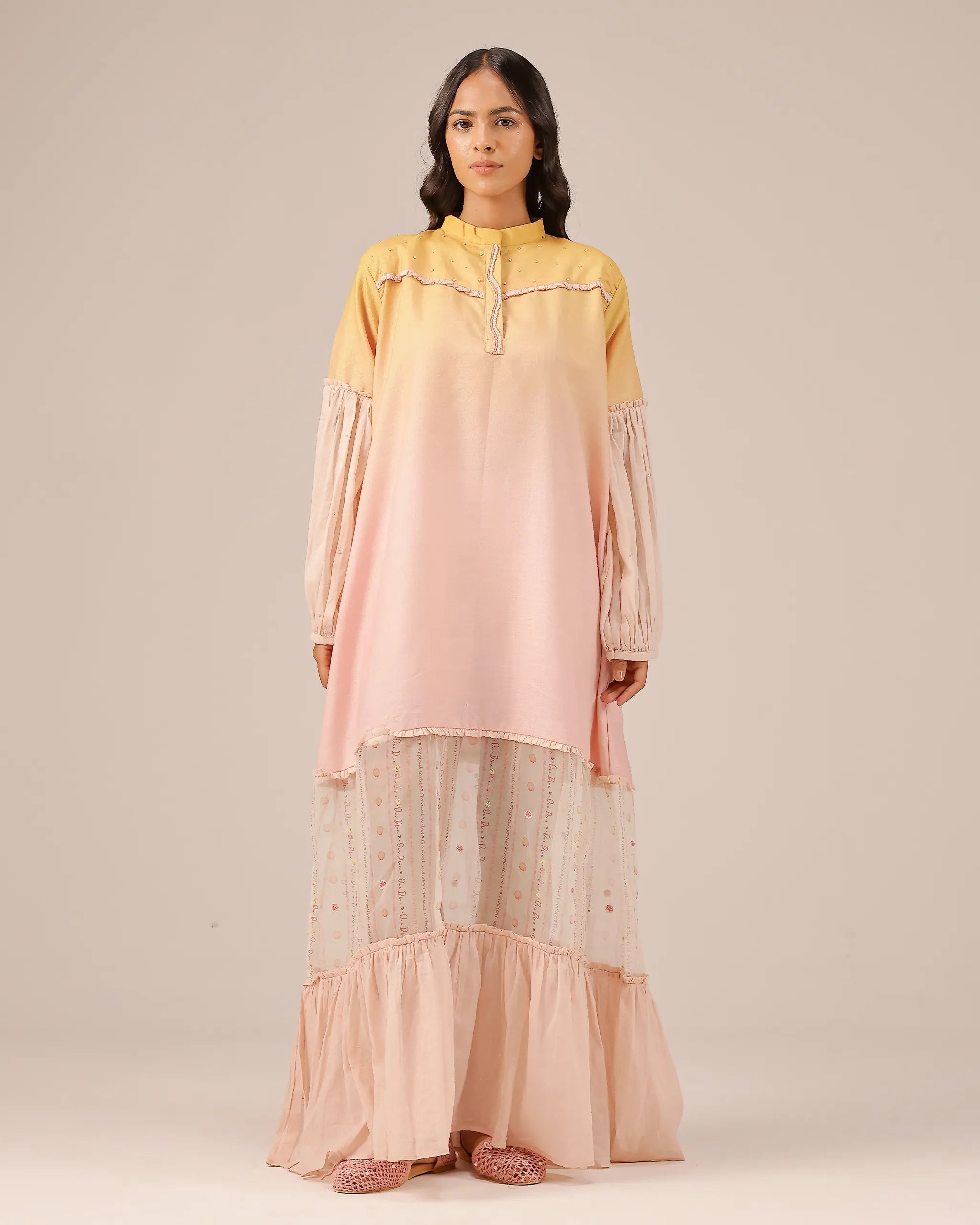 Palm Whisper Linen Dress | Ombré Bohemian Tunic – OurDve 