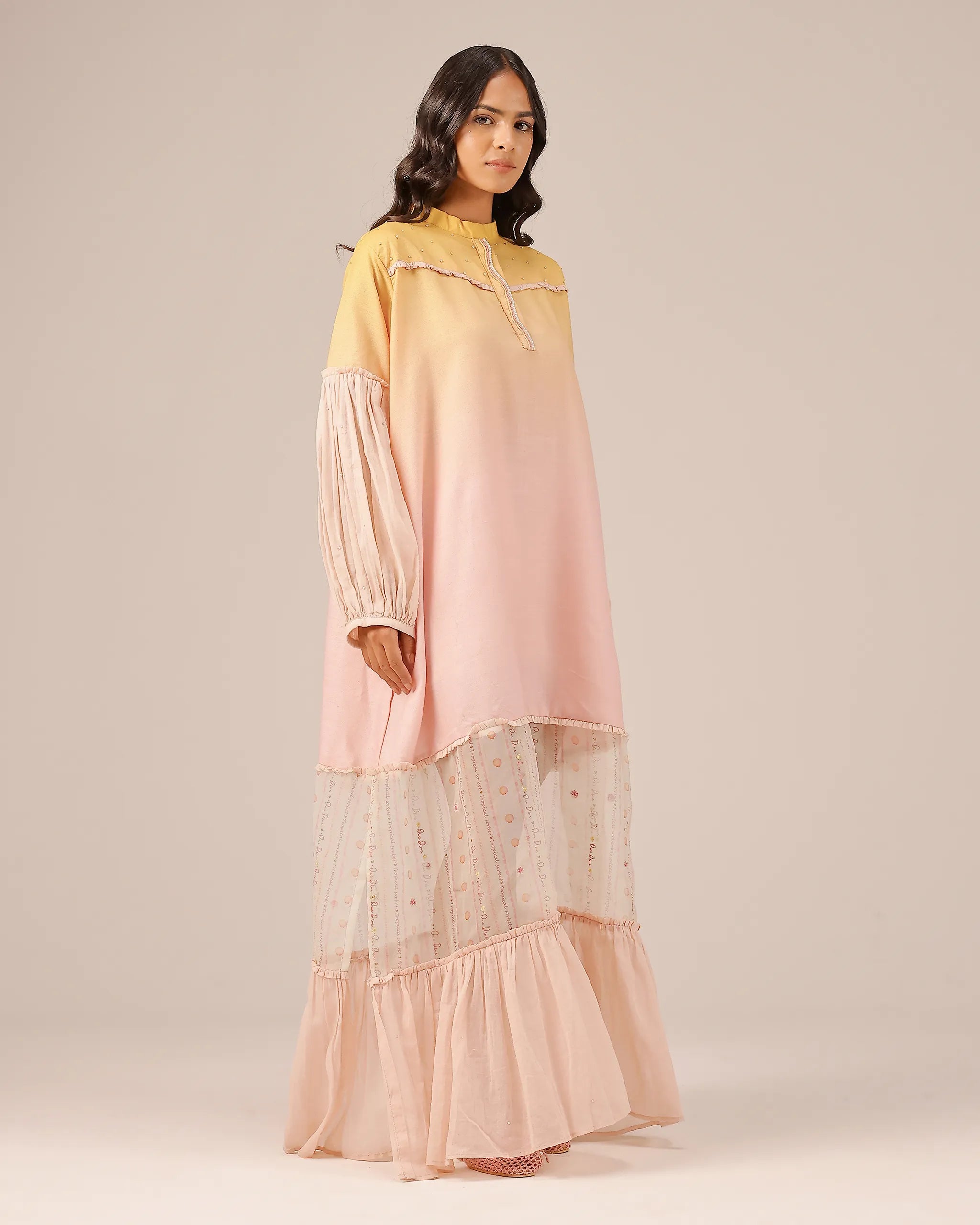 Palm Whisper Linen Dress | Ombr�� Bohemian Tunic ��� OurDve