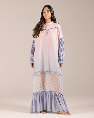 Palm Whisper Dress (Pink To Blue)