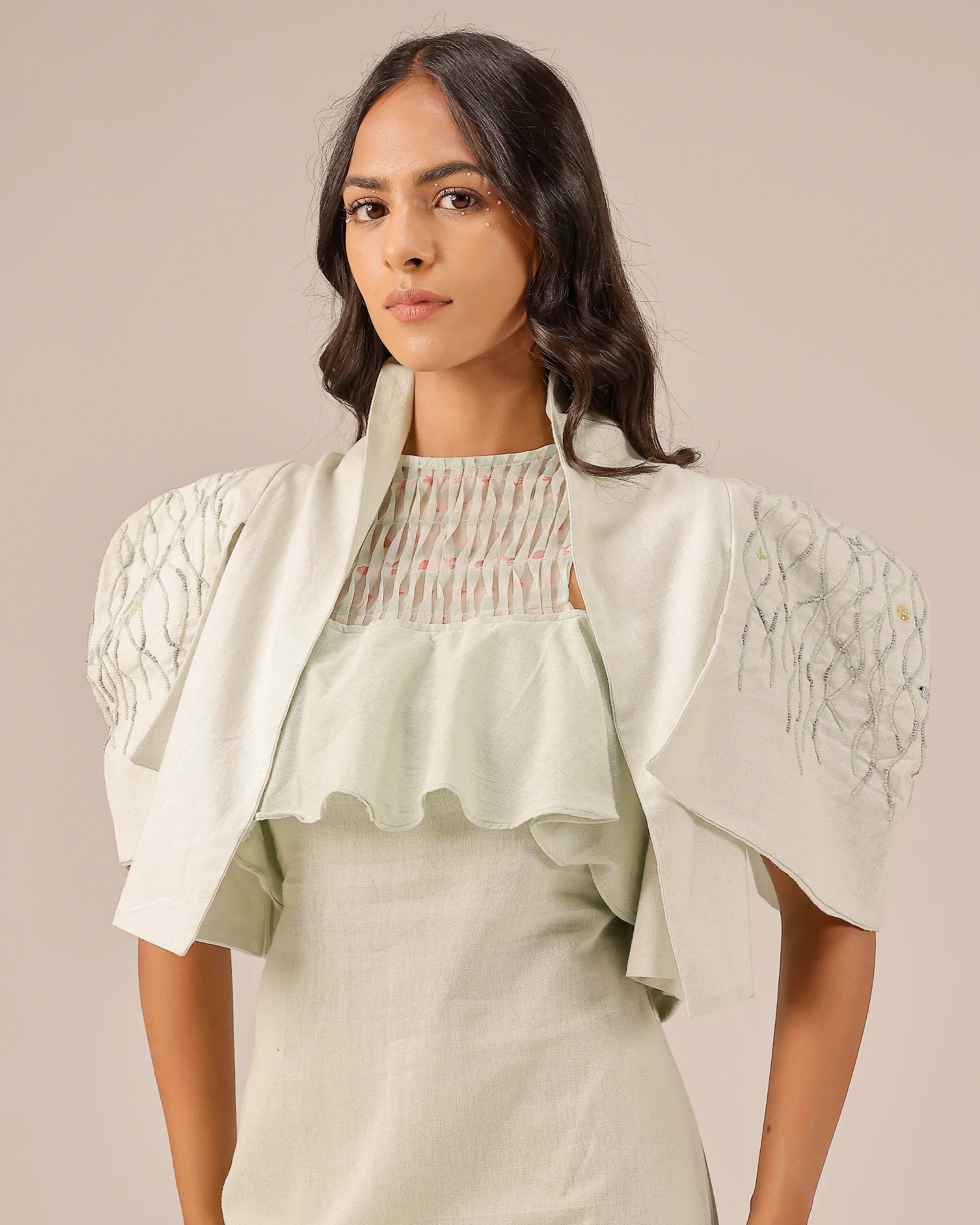 Palm Pop Jacket & Dress (Light Green)