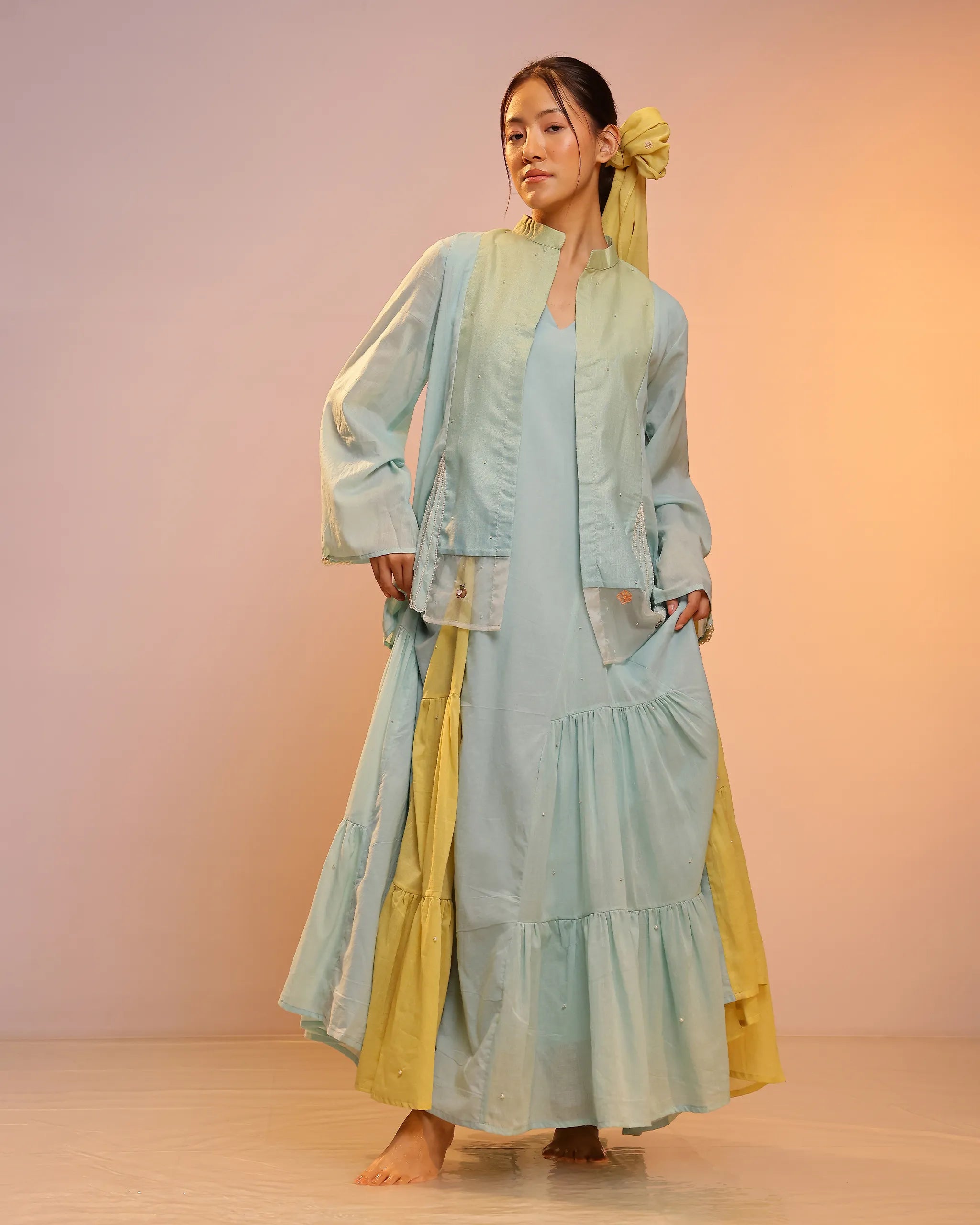 Blush Pearl Jacket & Dress (Blue)