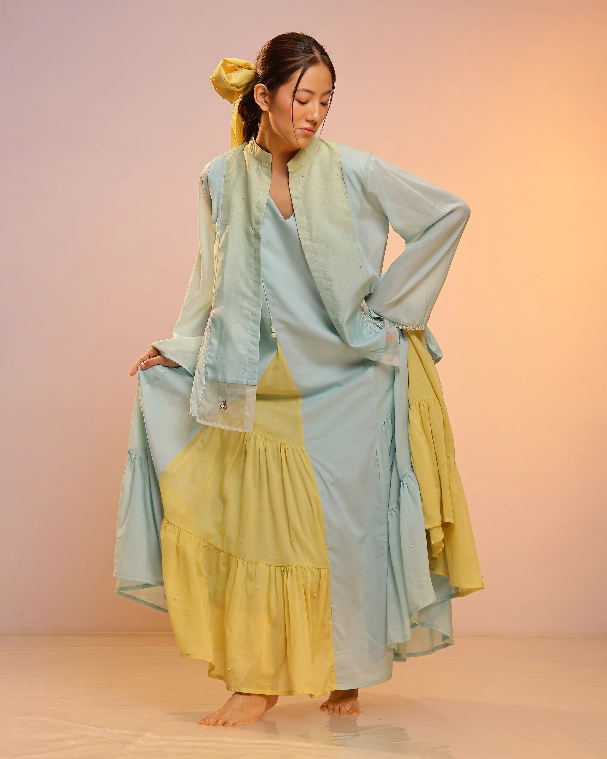 Blush Pearl Jacket & Dress (Blue)