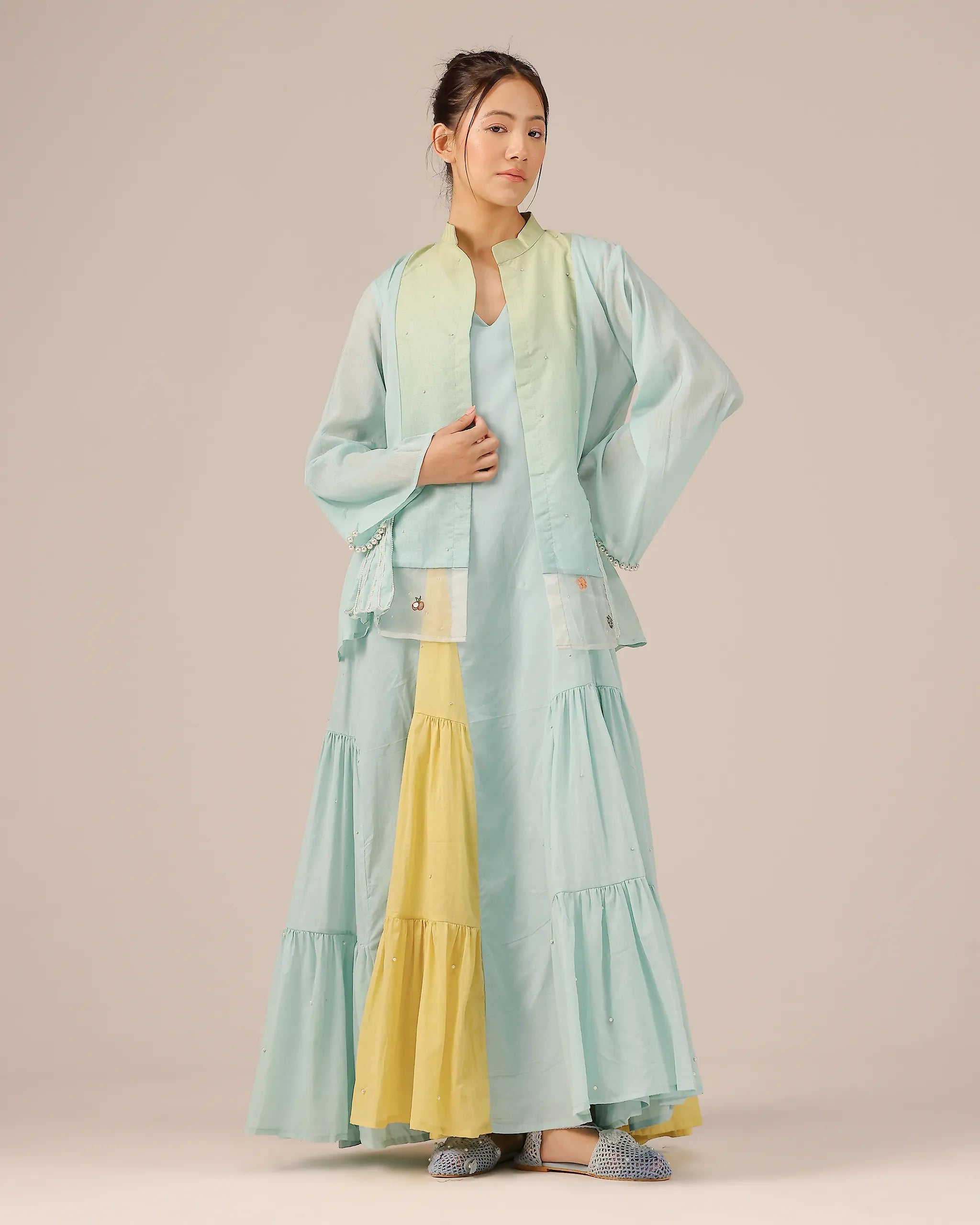 Blush Pearl Jacket & Dress (Blue)