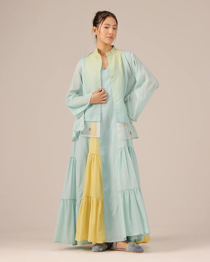 Blush Pearl Jacket & Dress (Blue)