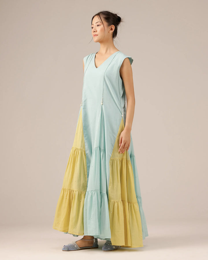 Blue Blush Pearl Midi Dress - OurDve