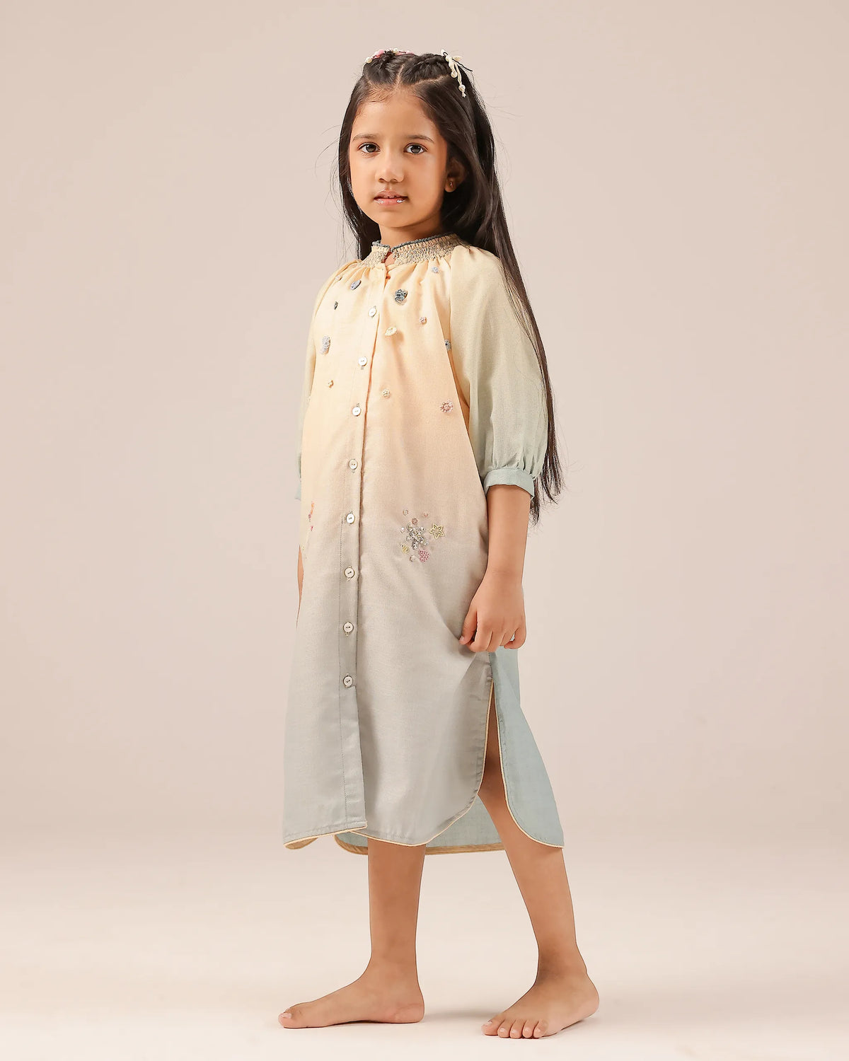 Sorbet Dress (Ivory To Grey)