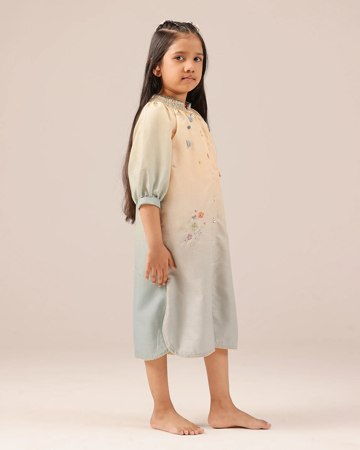 Sorbet Dress (Ivory To Grey)
