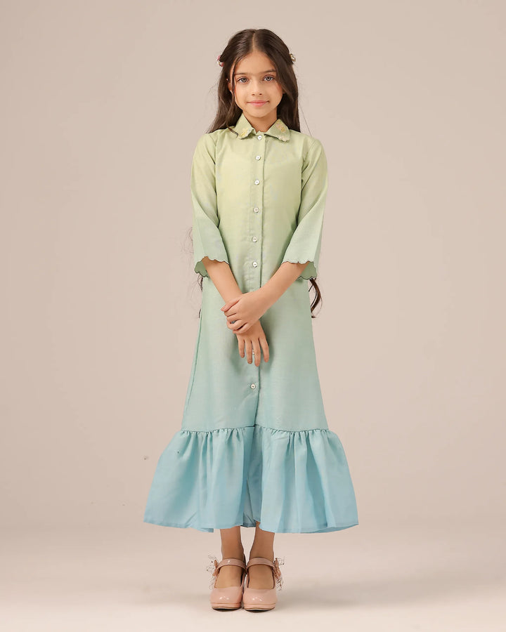 Seafoam Dress (Green To Blue)