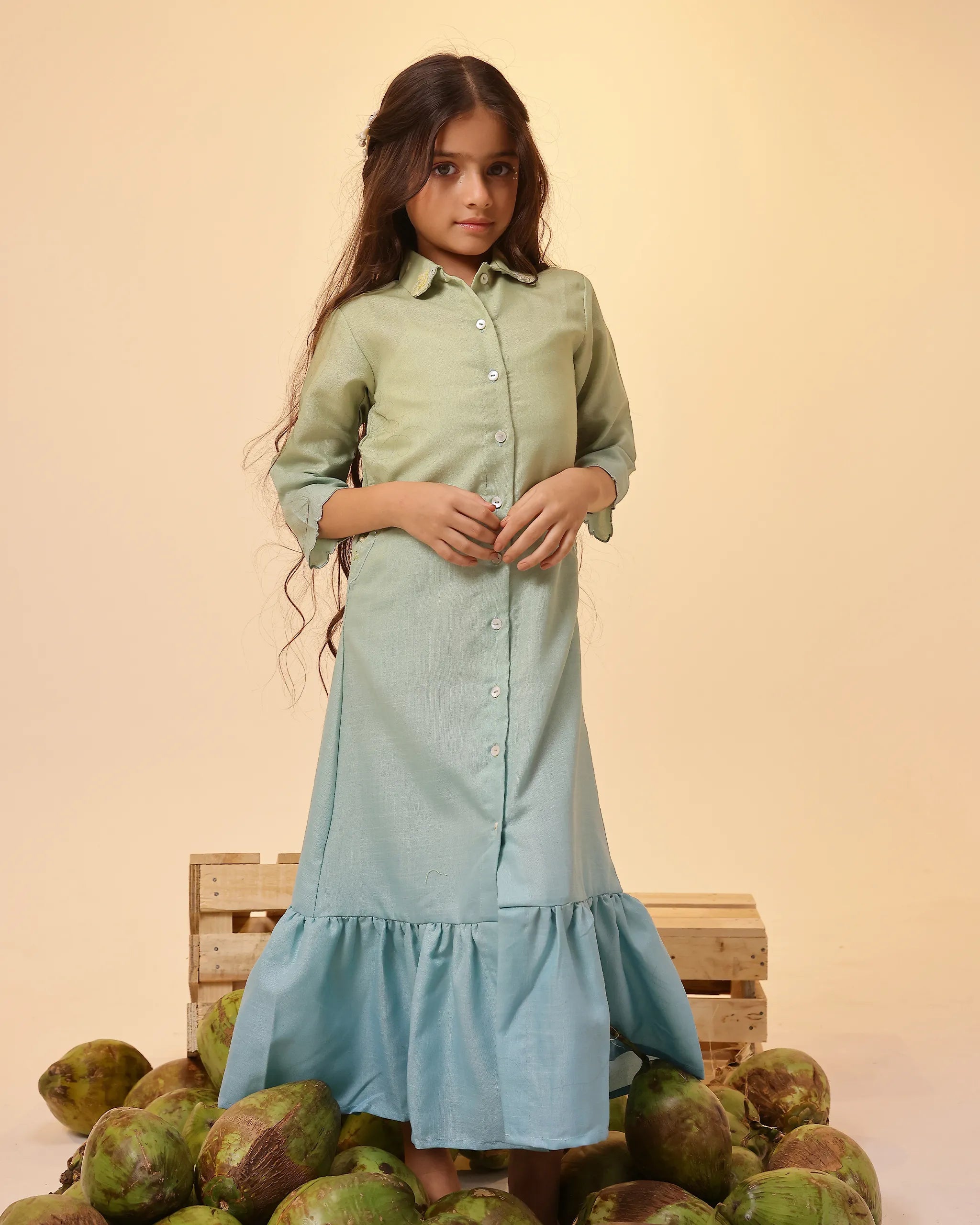 Seafoam Dress (Green To Blue)