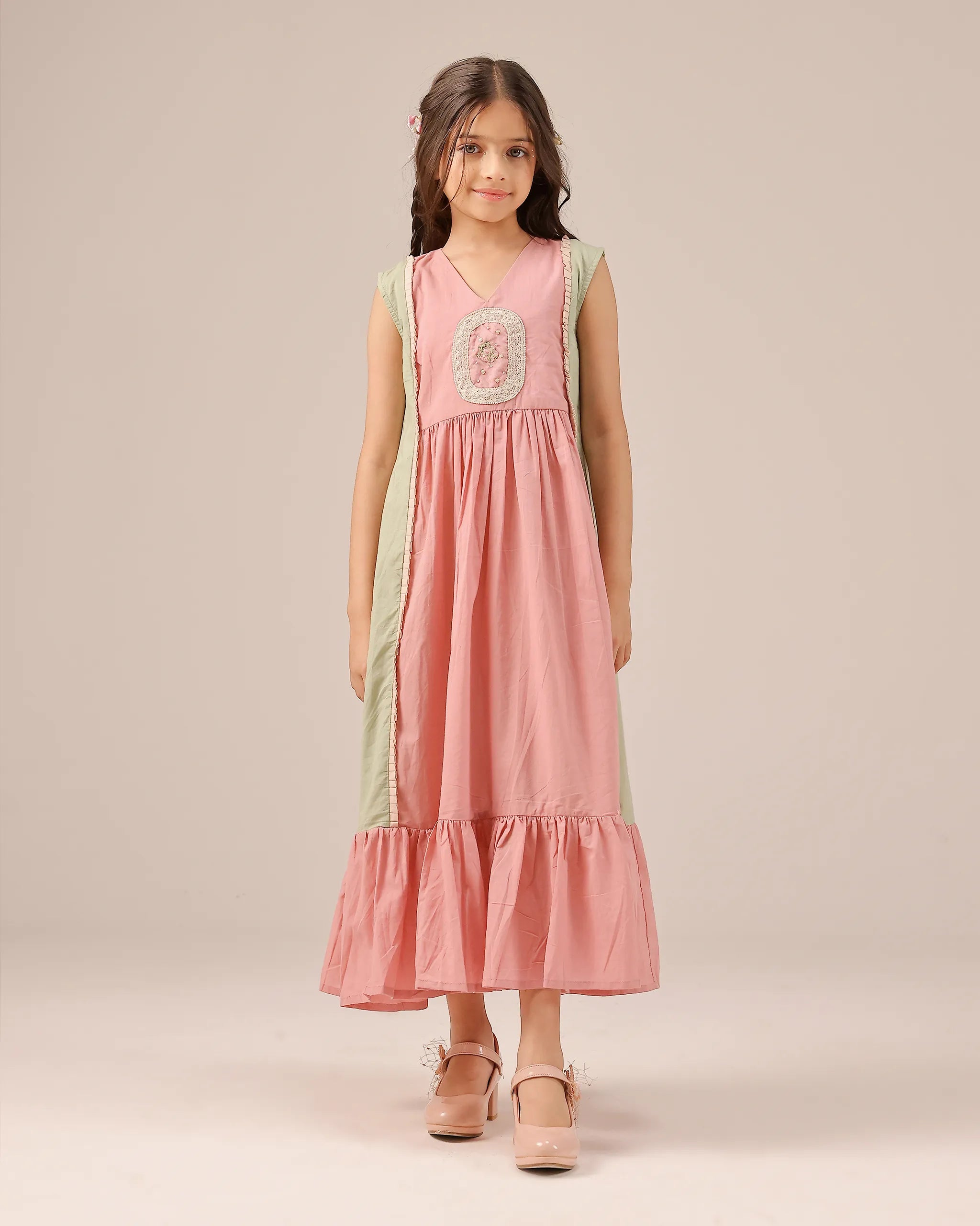 Merry Berry Dress (Pink & Green )