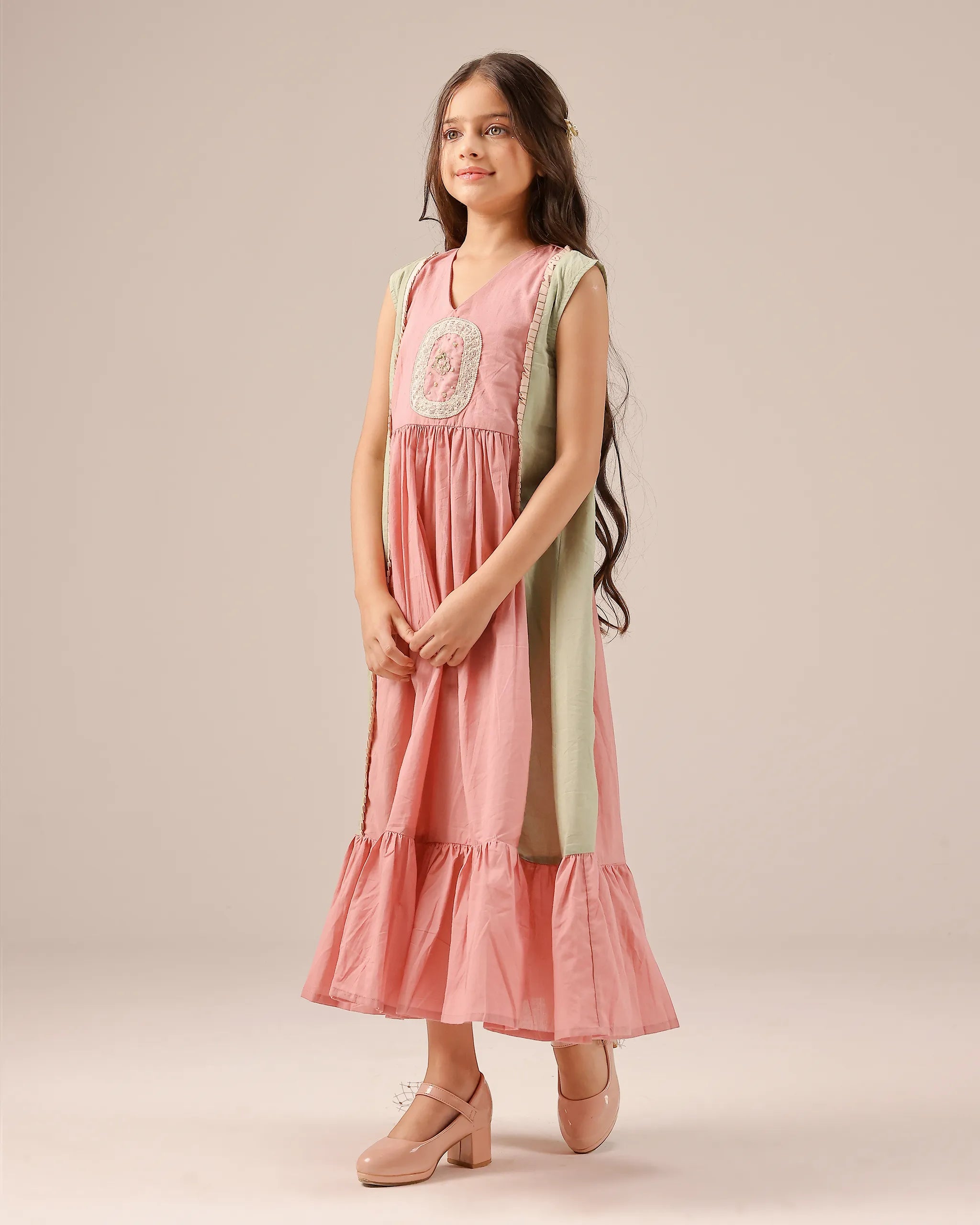 Merry Berry Dress (Pink & Green )