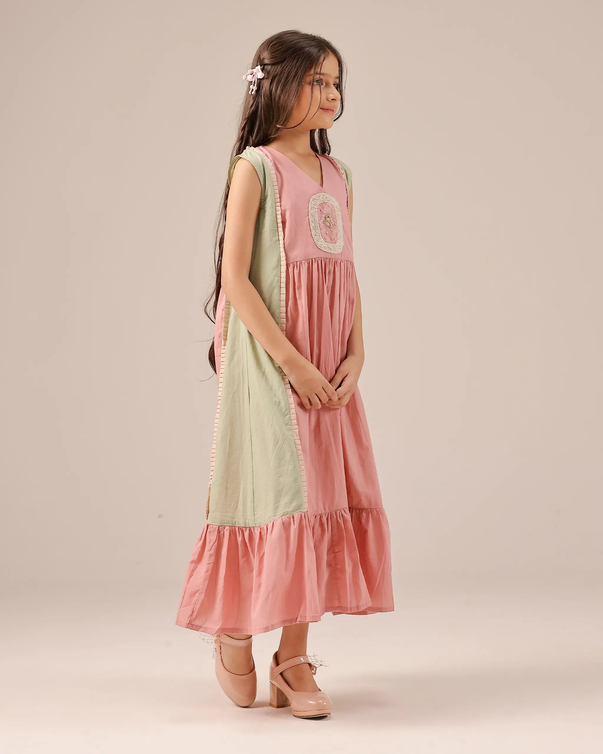 Merry Berry Dress (Pink & Green )