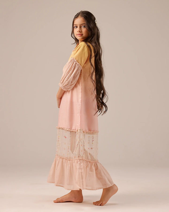 Palm Whisper Dress (Yellow To Pink)