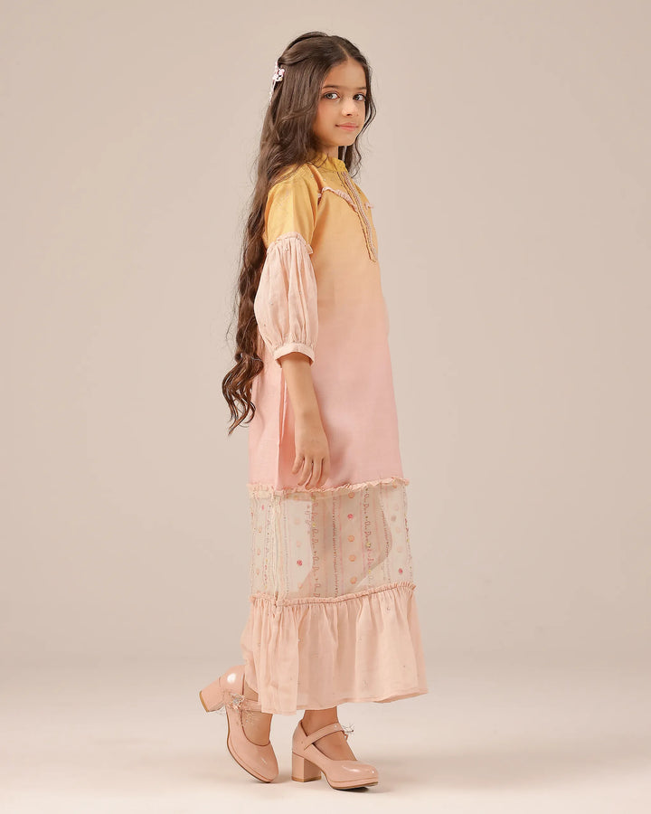 Palm Whisper Dress (Yellow To Pink)