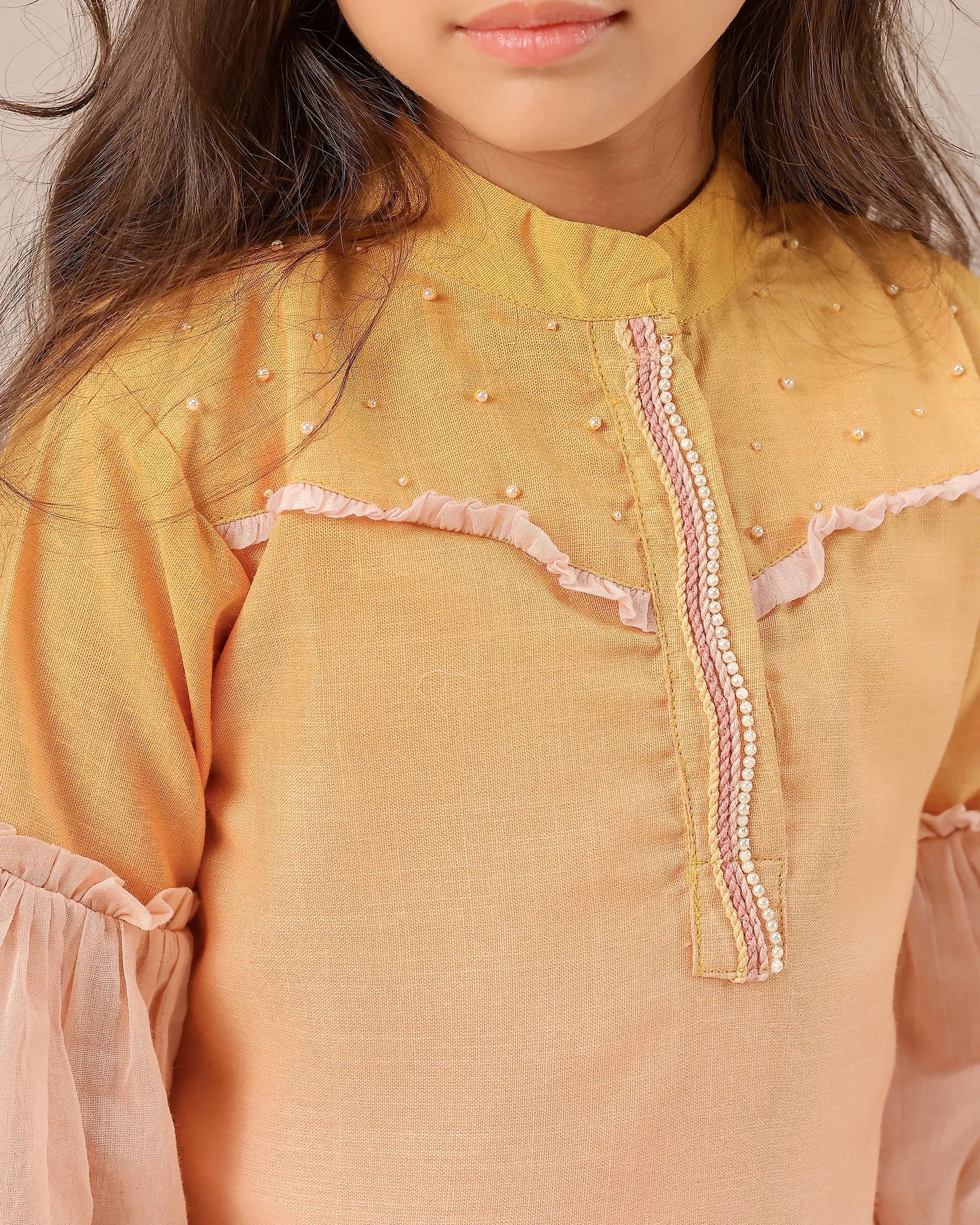 Palm Whisper Dress (Yellow To Pink)