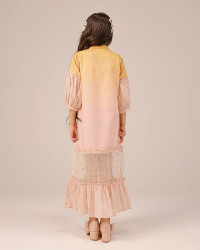 Palm Whisper Dress (Yellow To Pink)