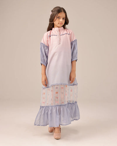 Palm Whisper Dress (Pink To Blue)