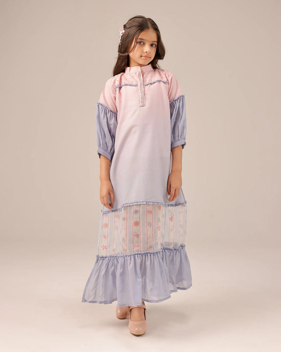 Palm Whisper Dress (Pink To Blue)