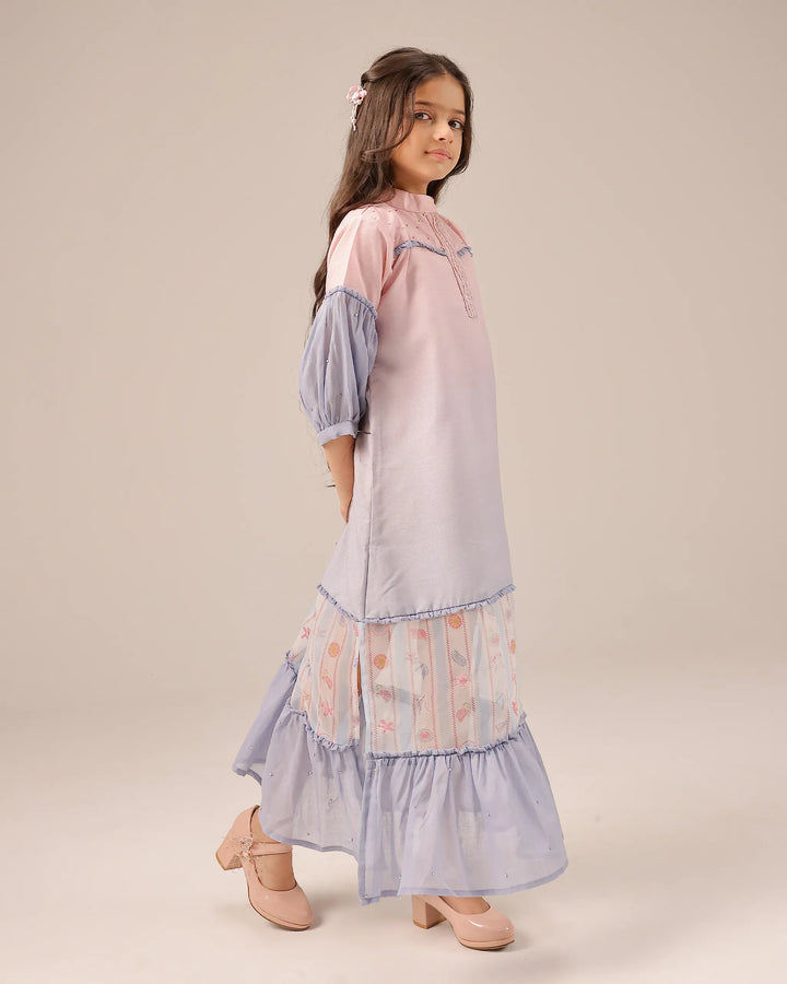 Palm Whisper Dress (Pink To Blue)