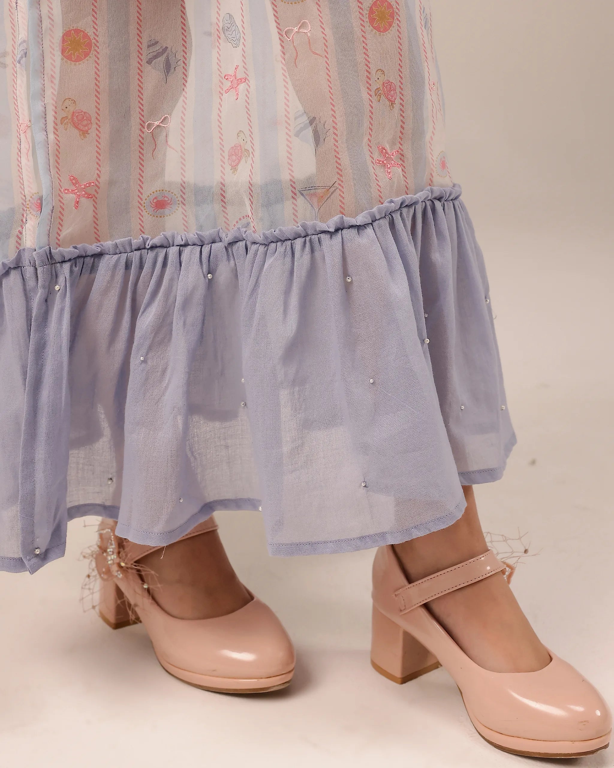 Palm Whisper Dress (Pink To Blue)