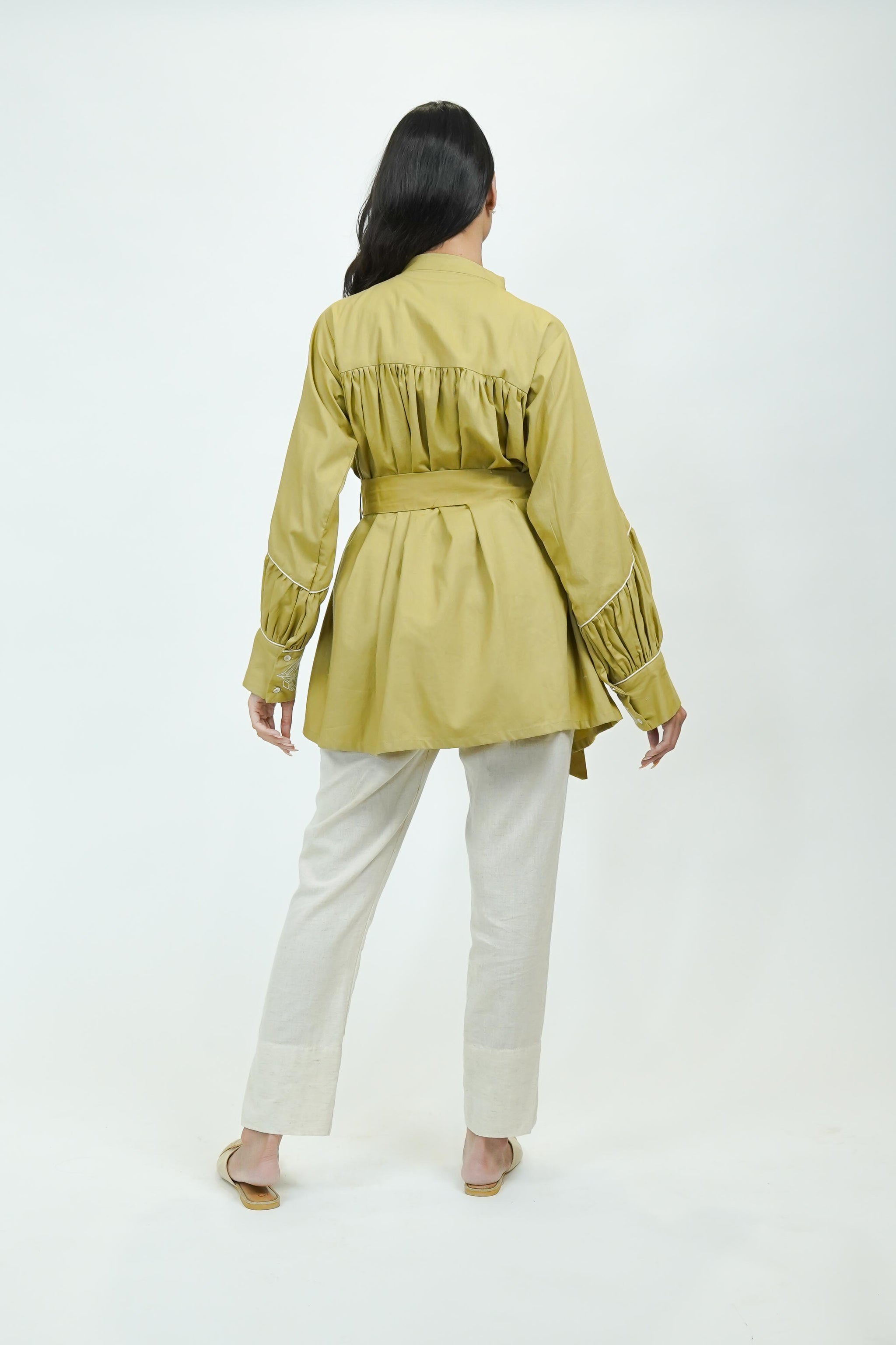 S0021 - Peanut Brown Cotton Shirt - OurDve