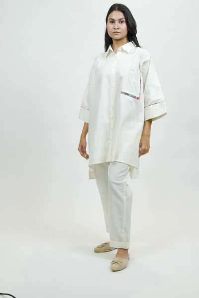 S0028 - Off White Slub Pants - OurDve