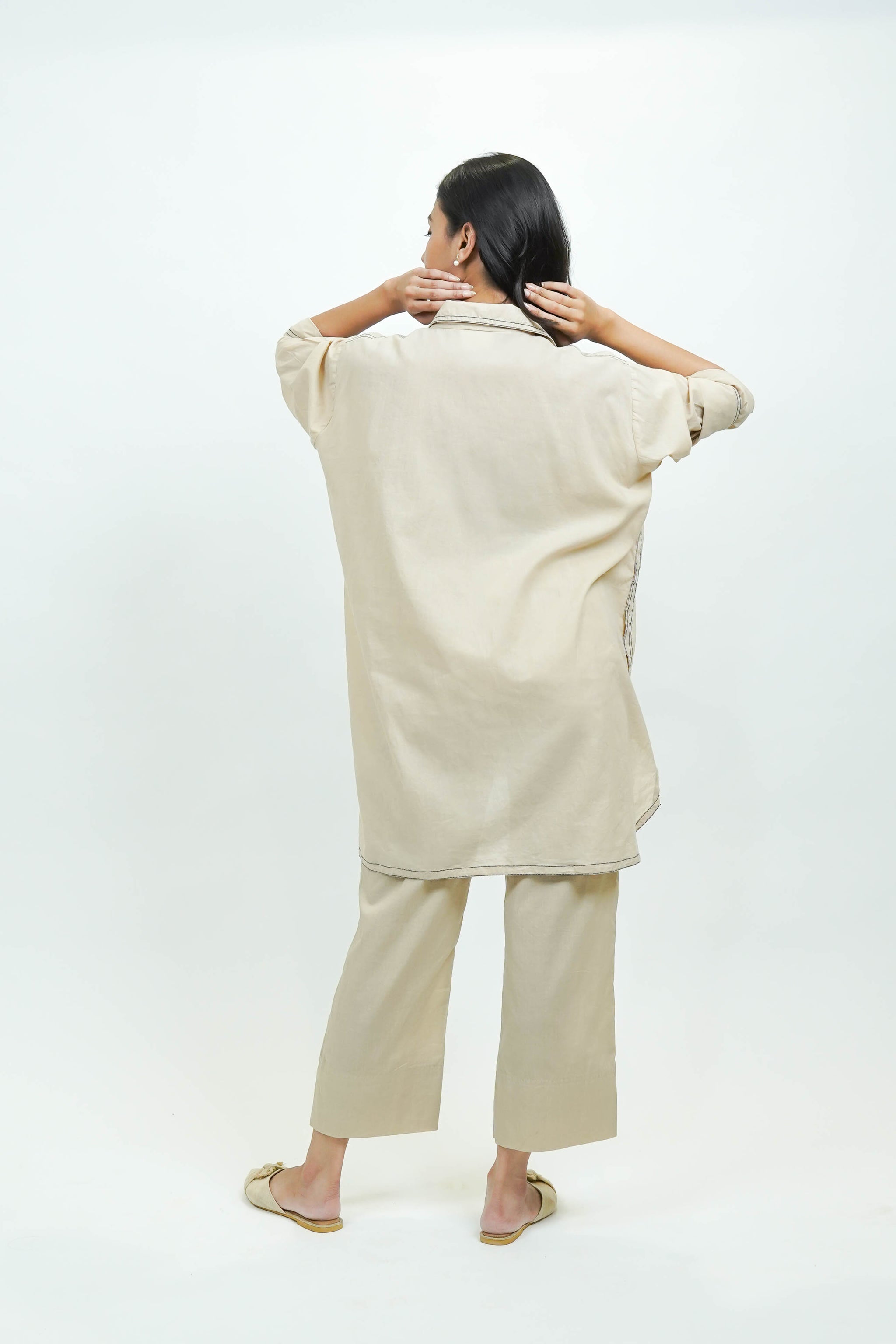 S0026 - Ivory Cotton Pants - OurDve