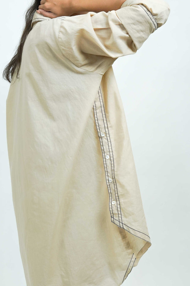 S0025 - Ivory Cotton Shirt - OurDve 