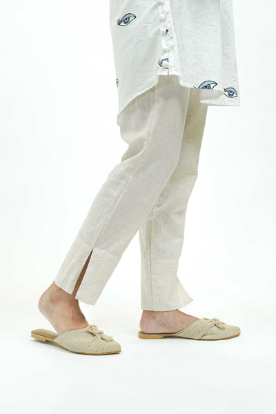 S0027 - Beige Handwoven Pants - OurDve