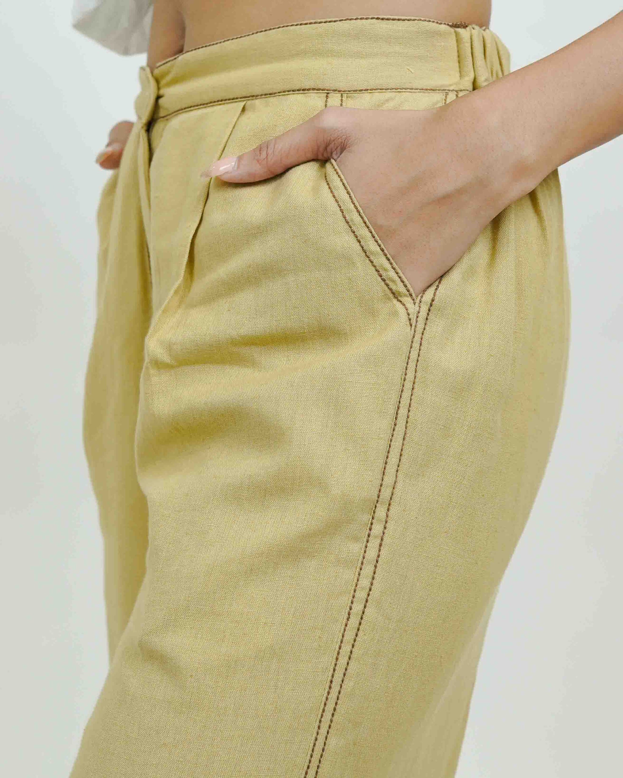 S0029 - Peanut Brown Handwoven Pants - OurDve