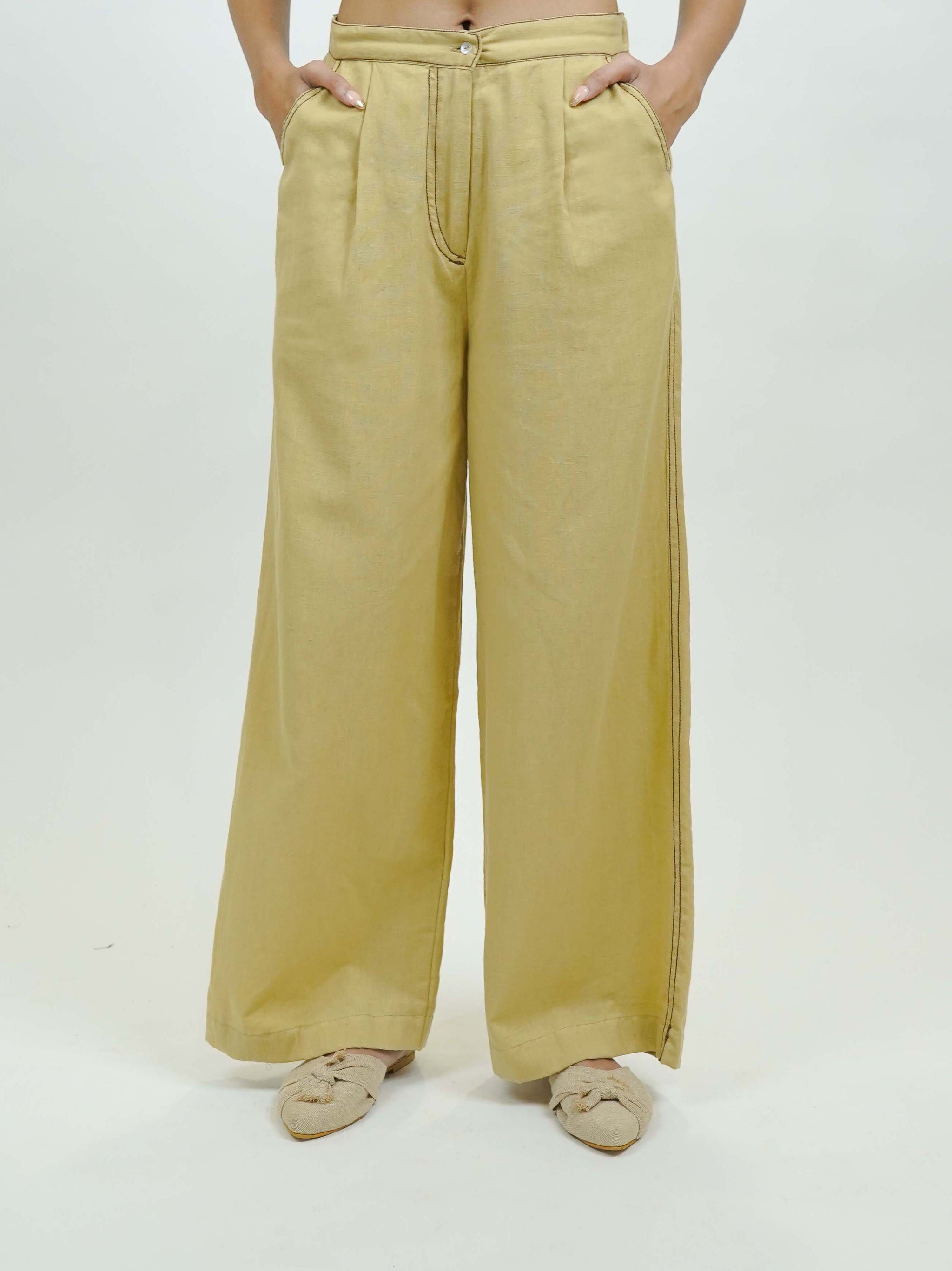 S0029 - Peanut Brown Handwoven Pants - OurDve