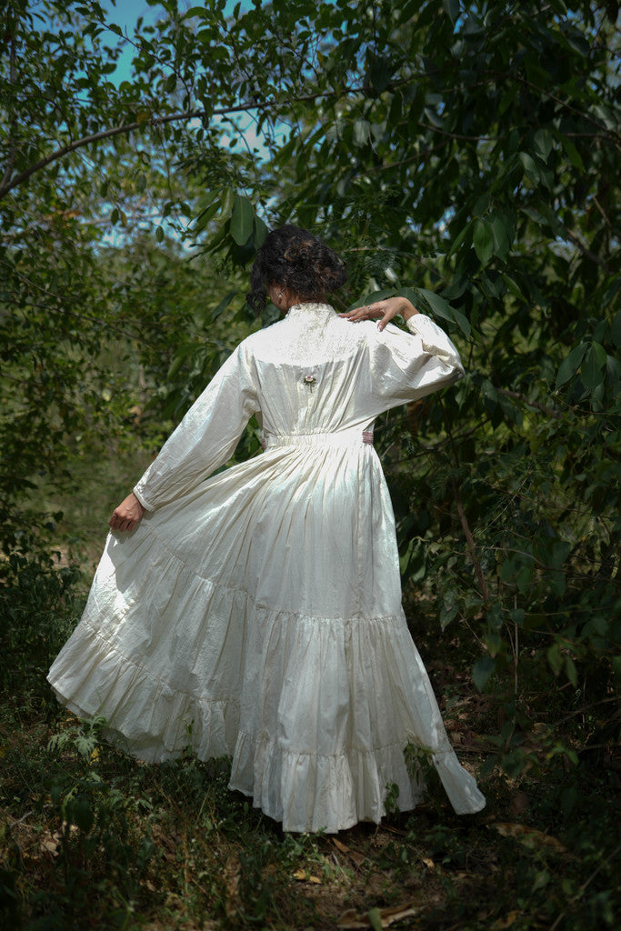 Haniel Dress - Beige Cotton - OurDve