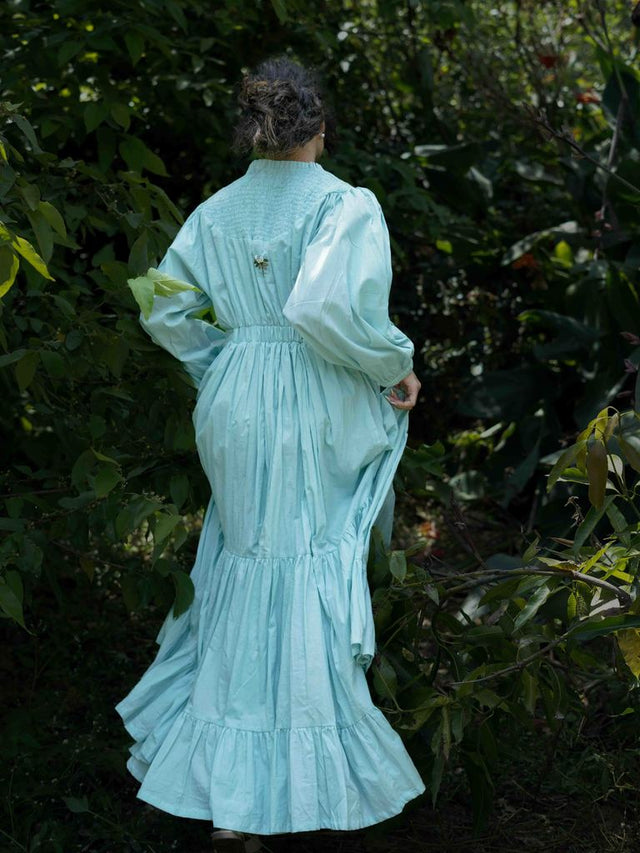 Haniel Dress - Blue Cotton - OurDve 