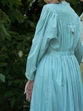 Haniel Dress - Blue Cotton - OurDve 
