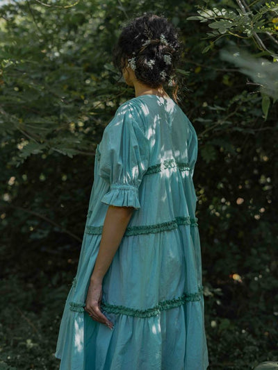 Loreto Dress - Blue Cotton - OurDve