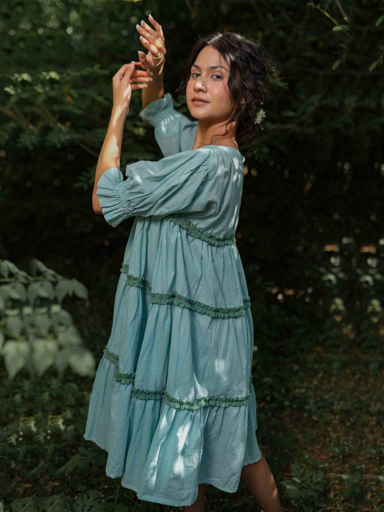 Loreto Dress - Blue Cotton - OurDve