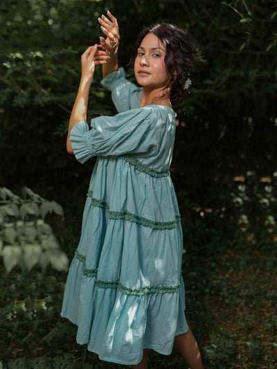 Loreto Dress - Blue Cotton - OurDve