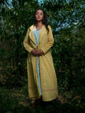 Dara Set - Dress and Jacket - Blue With Yellow Cotton - OurDve 