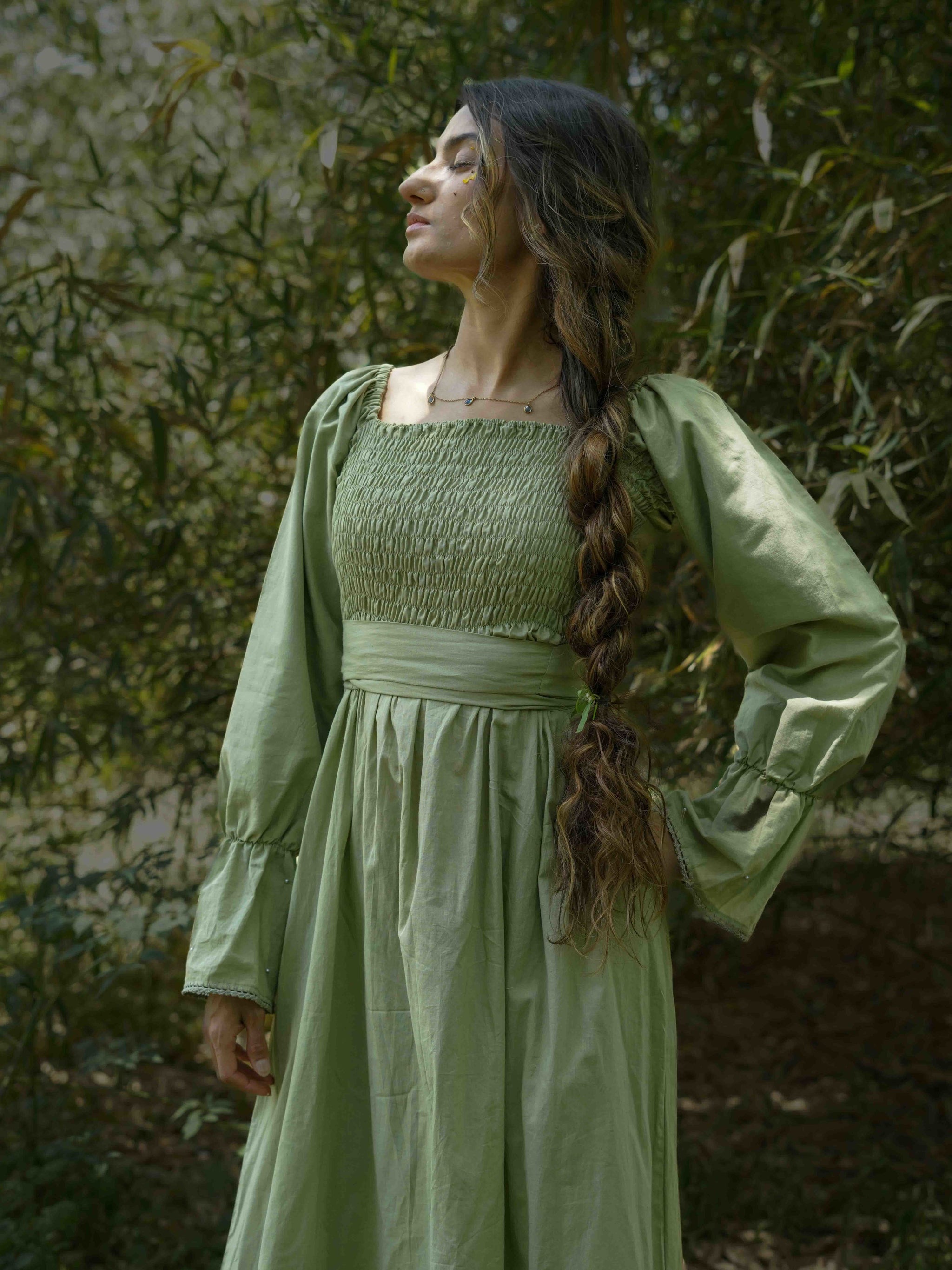 Gavreel Dress - Green Cotton - OurDve