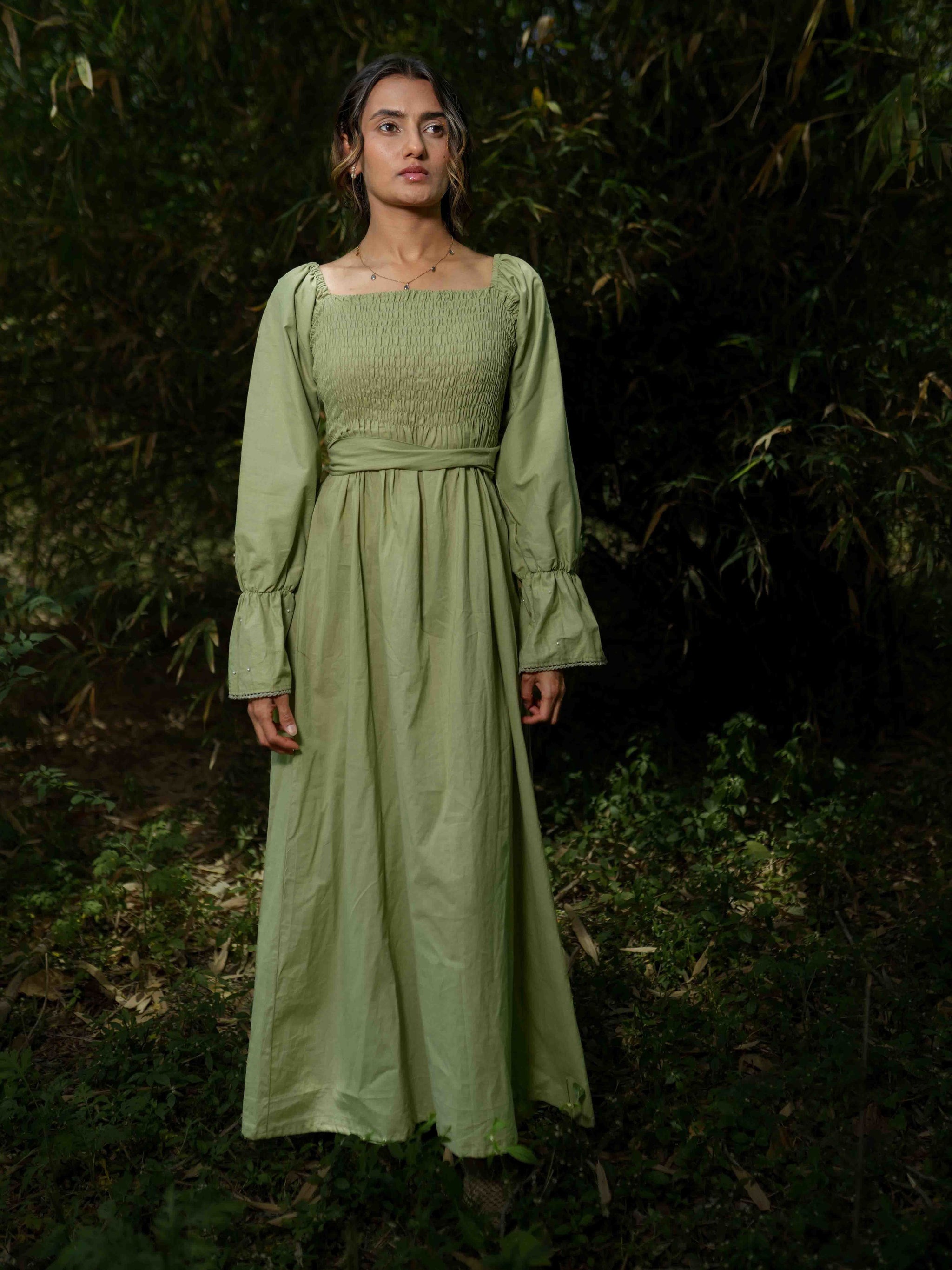 Gavreel Dress - Green Cotton - OurDve