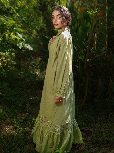 Raphael Dress - Green Cotton - OurDve