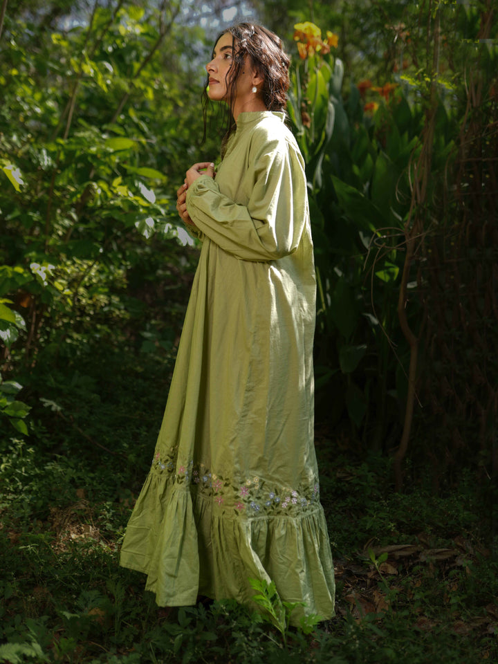 Raphael Dress - Green Cotton - OurDve