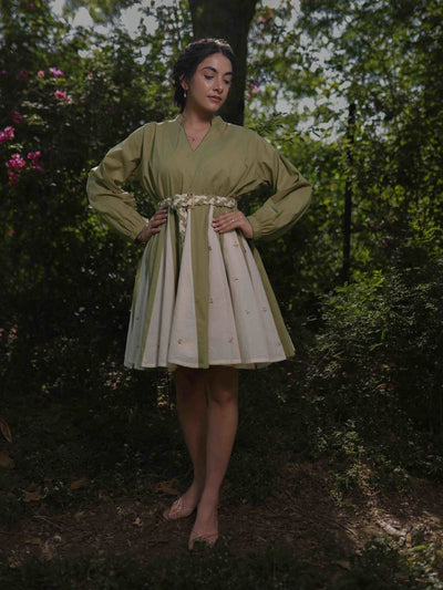 Nima Dress - Green Cotton - OurDve