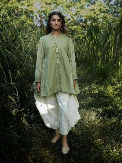 Earl Set - Top and Pants Green Cotton - OurDve