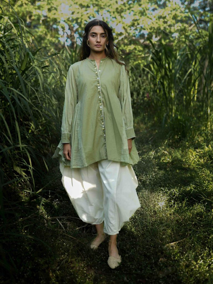 Earl Set - Top and Pants Green Cotton - OurDve