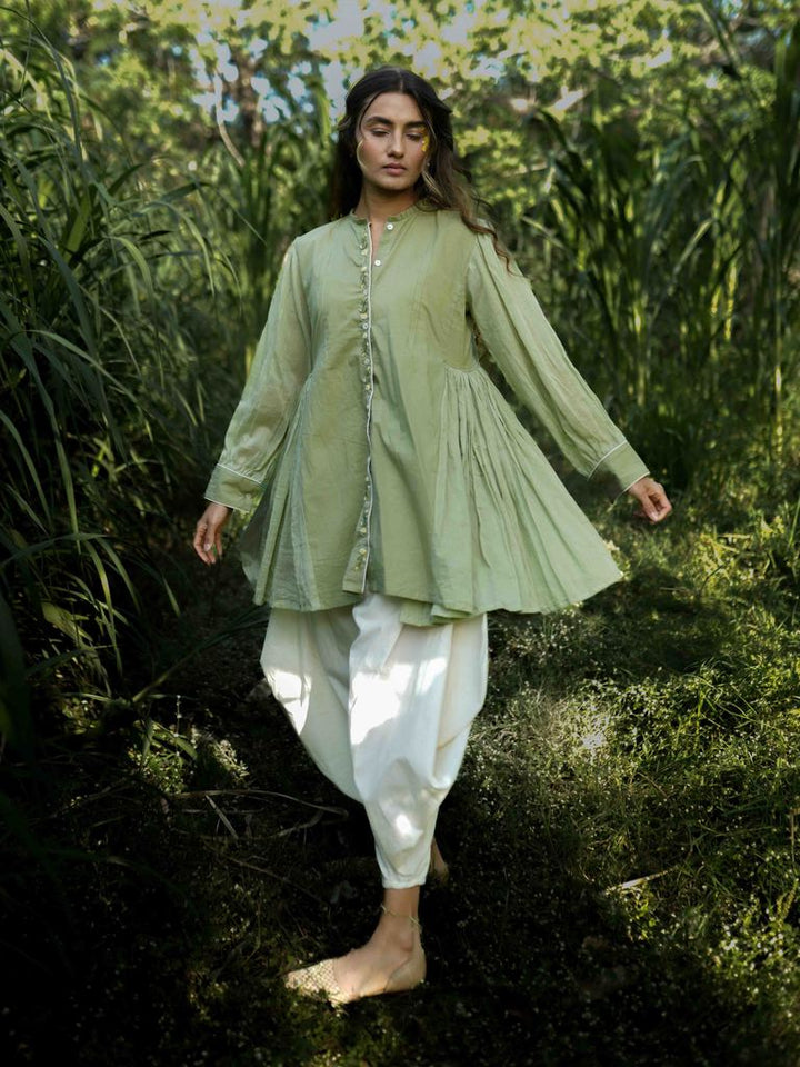 Earl Set - Top and Pants Green Cotton - OurDve