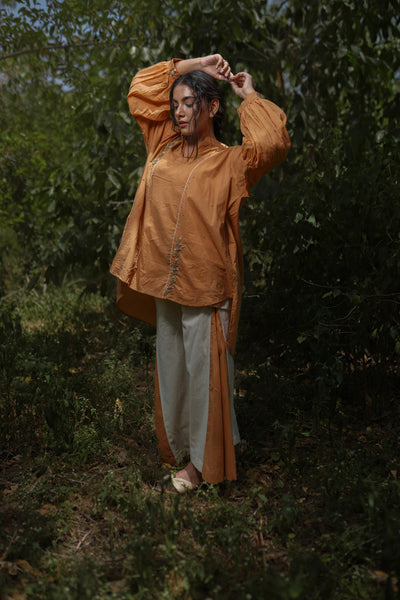 Benedict Set - Top and Pants Orange Cotton - OurDve